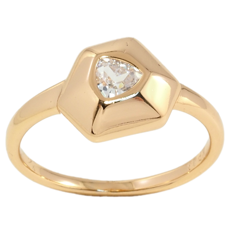 Кольцо Xuping Позолота 18K Фигурный купол с фианитом фото №20