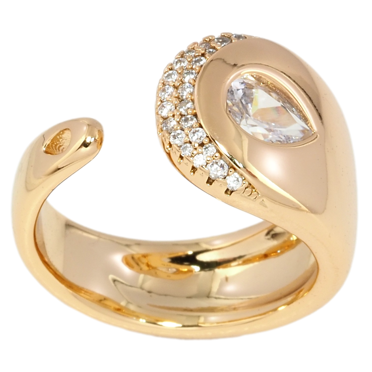 Кольцо Xuping Позолота 18K Орнамент с цирконием фото №8