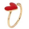 Кольцо Xuping Позолота 18K Сердце с красной эмалью фото №2