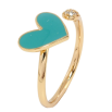 Кольцо Xuping Позолота 18K Сердце с бирюзовой эмалью фото №2