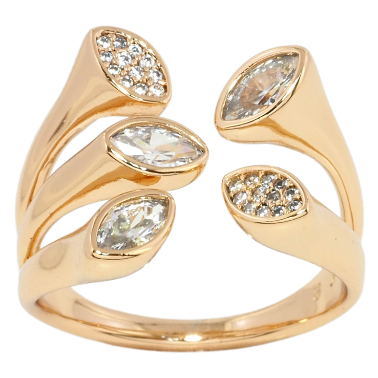 Кольцо Xuping Позолота 18K Авангард с цирконием фото №22