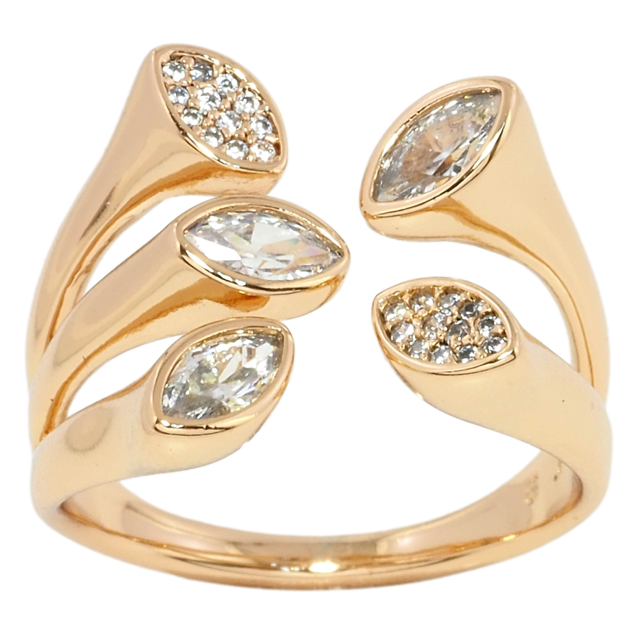 Кольцо Xuping Позолота 18K Авангард с цирконием фото №1