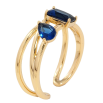 Кольцо Xuping Позолота 18K Два синих фианита фото №2