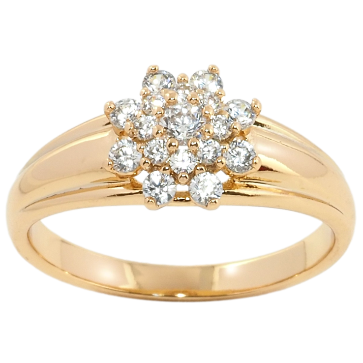 Кольцо Xuping Позолота 18K Кристальный цветок фото №19