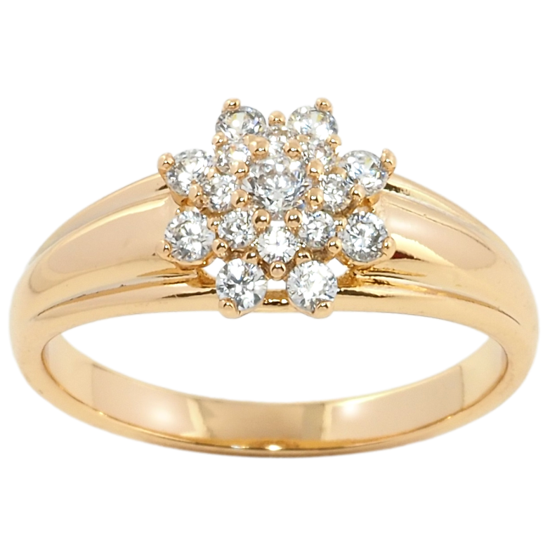 Кольцо Xuping Позолота 18K Кристальный цветок фото №1