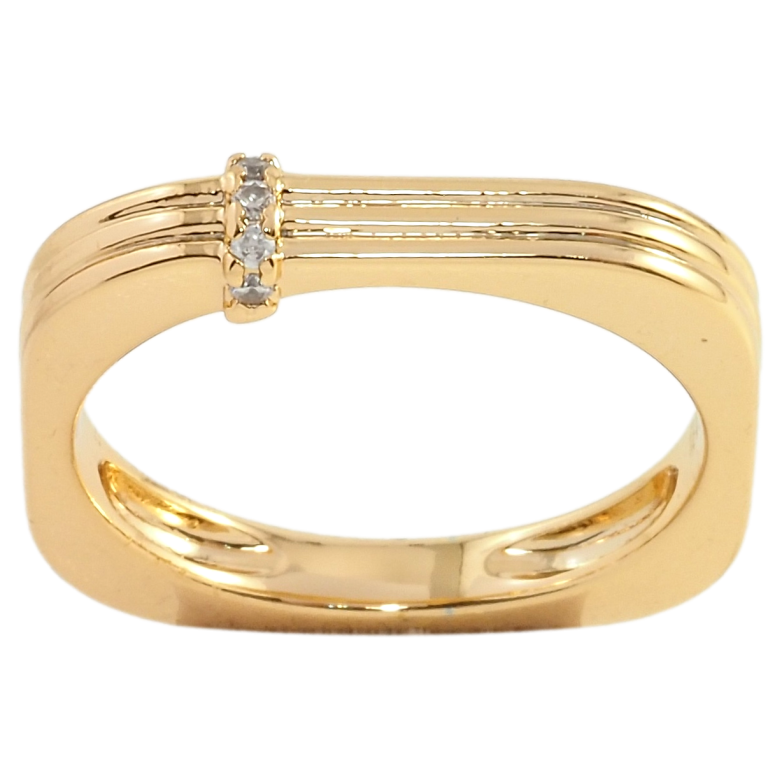 Кольцо Xuping Позолота 18K Квадратное с цирконием фото №1