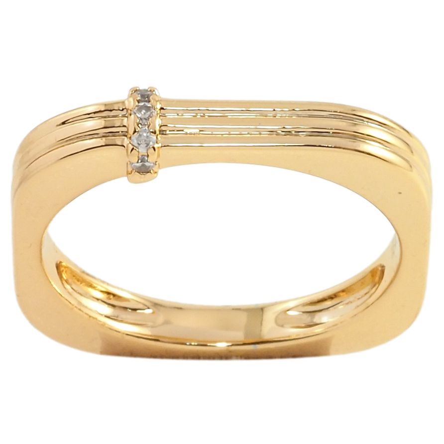 Кольцо Xuping Позолота 18K Квадратное с цирконием фото №1