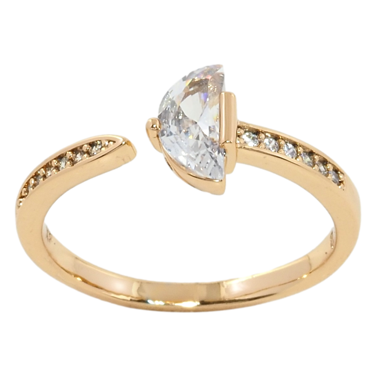 Кольцо Xuping Позолота 18K Дорожка циркония с фианитом фото №14