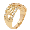 Кольцо Xuping Позолота 18K Дорожки циркония с узором цепочка фото №2