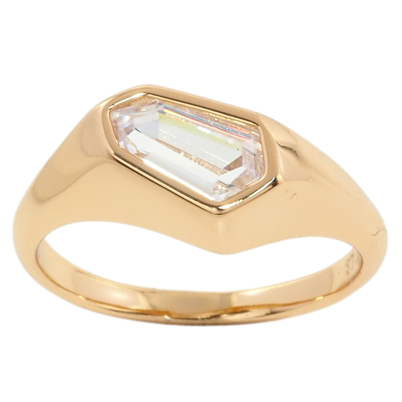 Кольцо Xuping Позолота 18K Фианит фото №6