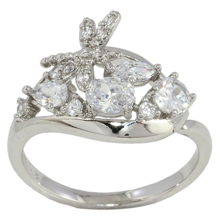 Каблучка Xuping Родій Розсип кристалів зі бабкою фото №9