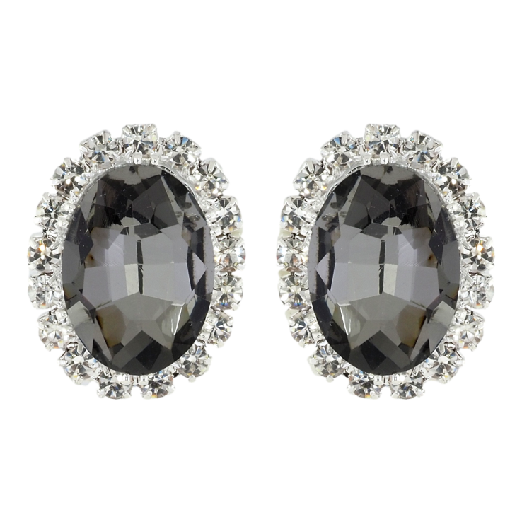 Сережки пусети Чорні кристали в обрамленні страз фото №21 Сережки пусети Чорні кристали в обрамленні страз фото №21