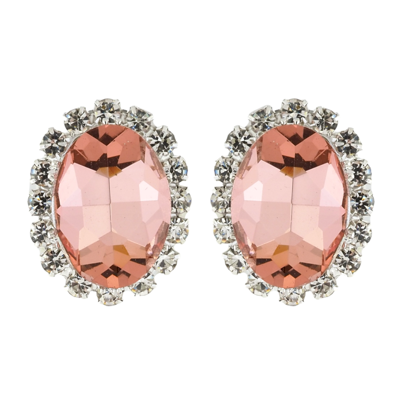 Сережки пусети Рожеві кристали в обрамленні страз фото №8 Сережки пусети Рожеві кристали в обрамленні страз фото №8