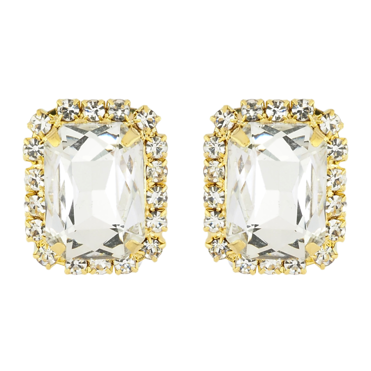 Сережки пусети Кристали в обрамленні страз 24х19мм фото №22 Сережки пусети Кристали в обрамленні страз 24х19мм фото №22