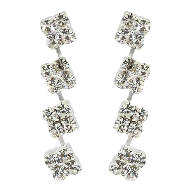 Серьги пусеты Подвески со стразами фото №1