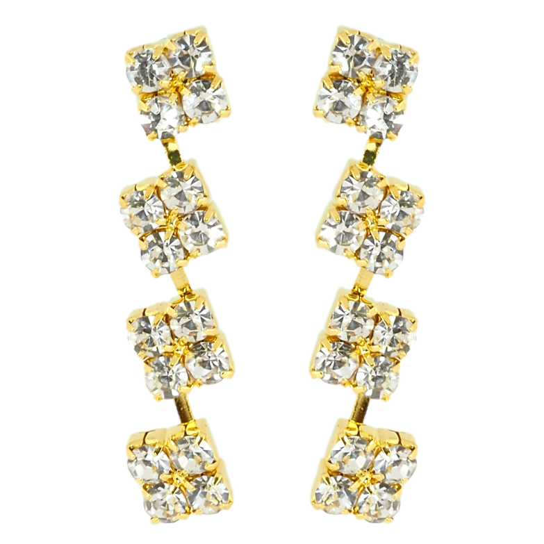 Сережки пусети Підвіски із стразами фото №1 Сережки пусети Підвіски із стразами фото №1