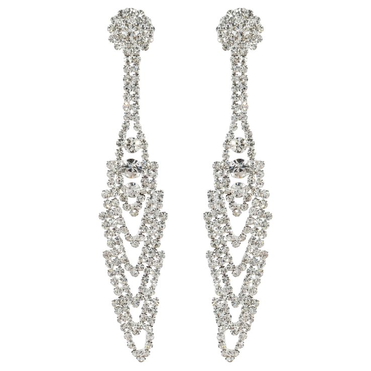 Сережки пусети Декоративні підвіски зі стразами фото №19