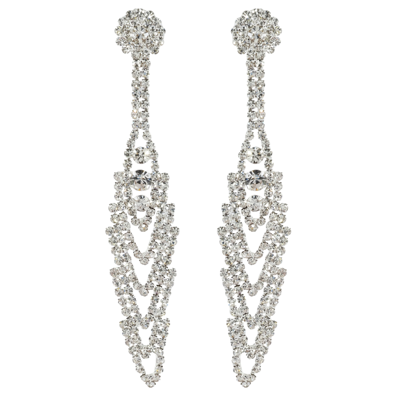 Сережки пусети Декоративні підвіски зі стразами фото №1 Сережки пусети Декоративні підвіски зі стразами фото №1