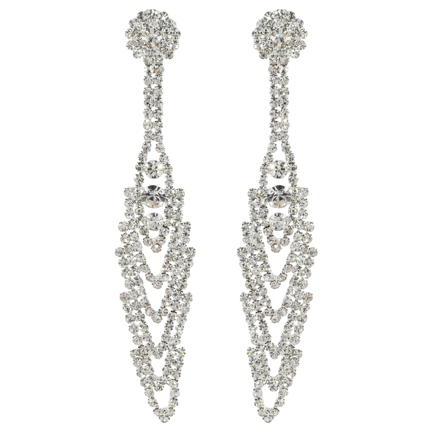 Сережки пусети Декоративні підвіски зі стразами фото №1 Сережки пусети Декоративні підвіски зі стразами фото №1