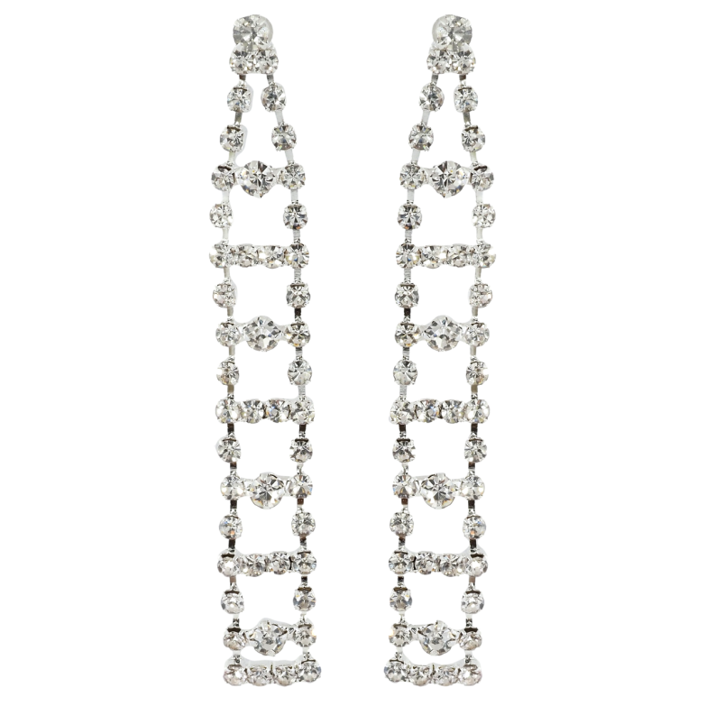 Сережки пусети Декоративні підвіски зі стразами фото №1