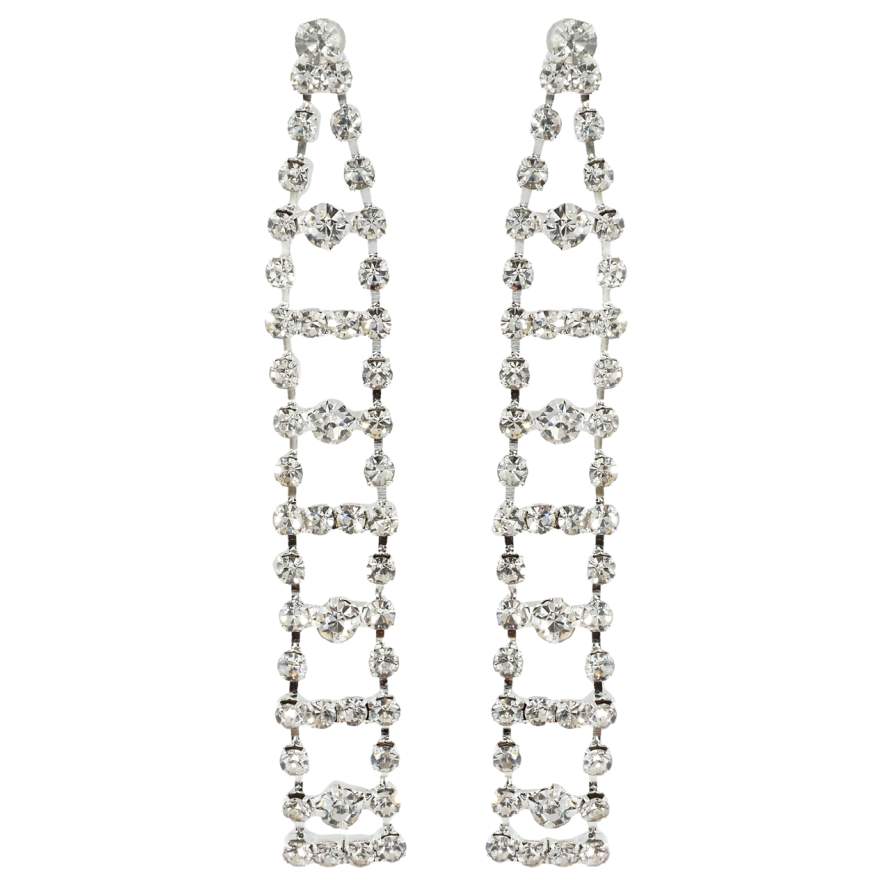 Сережки пусети Декоративні підвіски зі стразами фото №1