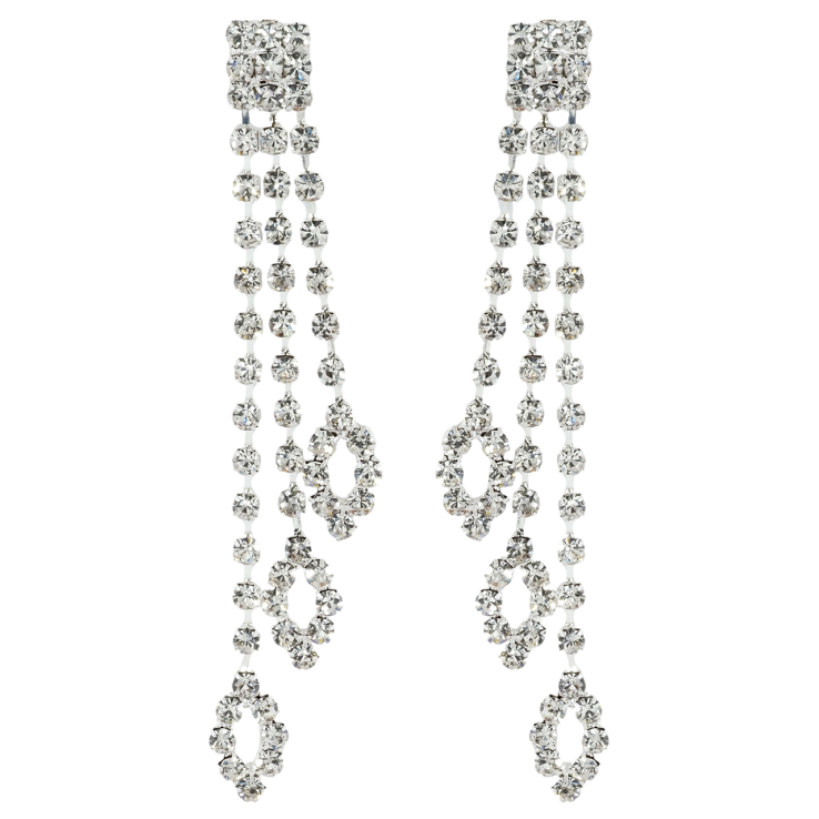 Сережки пусети Декоративні підвіски зі стразами фото №2