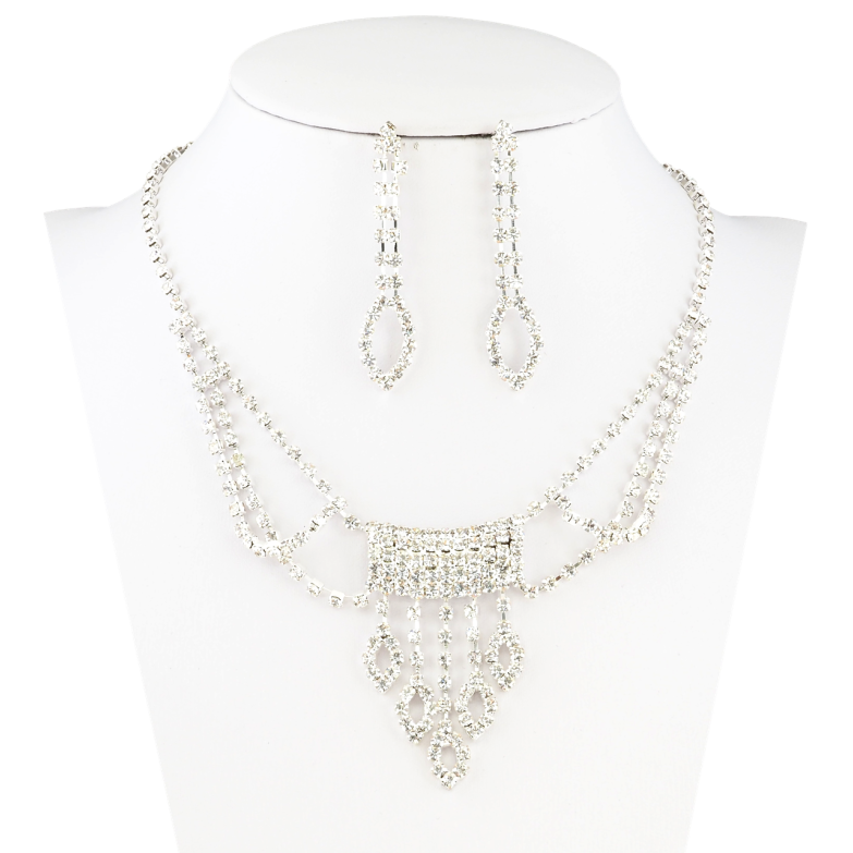 Набір Кольє Сережки Інкрустація стразами довжина кольє 34-50см х 3мм фото №21 Набір Кольє Сережки Інкрустація стразами довжина кольє 34-50см х 3мм фото №21