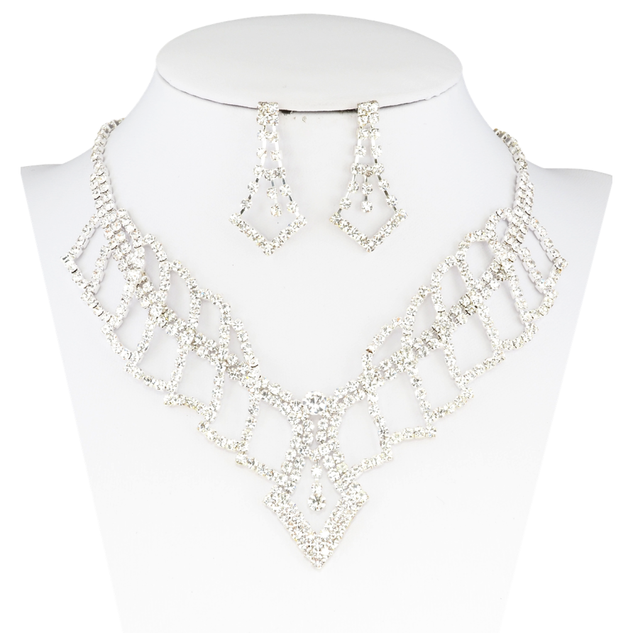 Набор Колье Серьги Инкрустация стразами длина колье 32-48см х 3мм фото №1