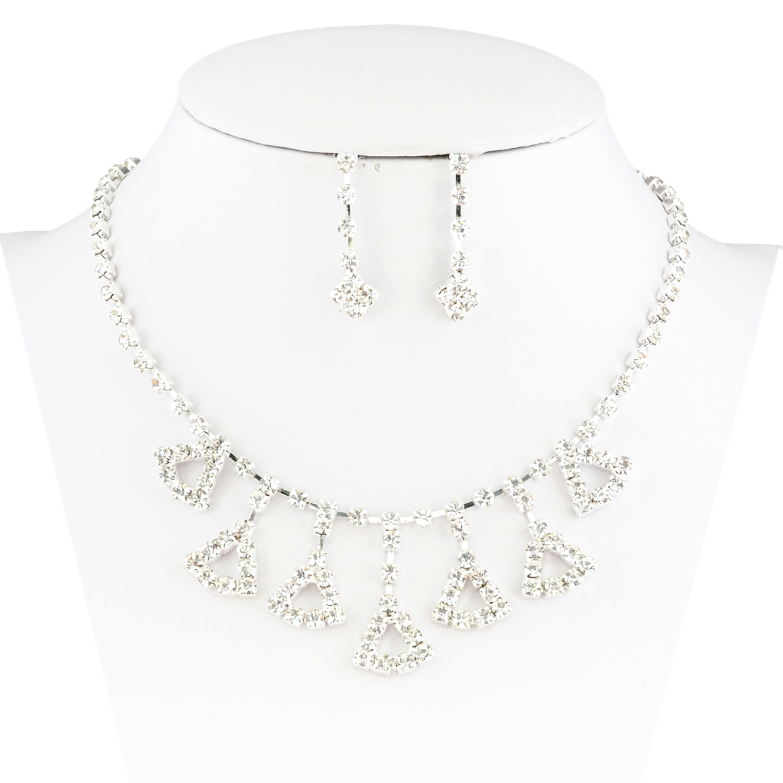 Набор Колье Серьги Инкрустация стразами длина колье 31-47см х 3мм фото №1