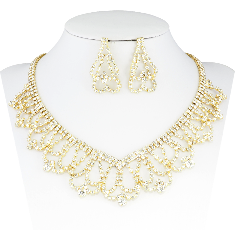 Набір Кольє Сережки Інкрустація стразами довжина кольє 34-50см х 5-30мм фото №24 Набір Кольє Сережки Інкрустація стразами довжина кольє 34-50см х 5-30мм фото №24