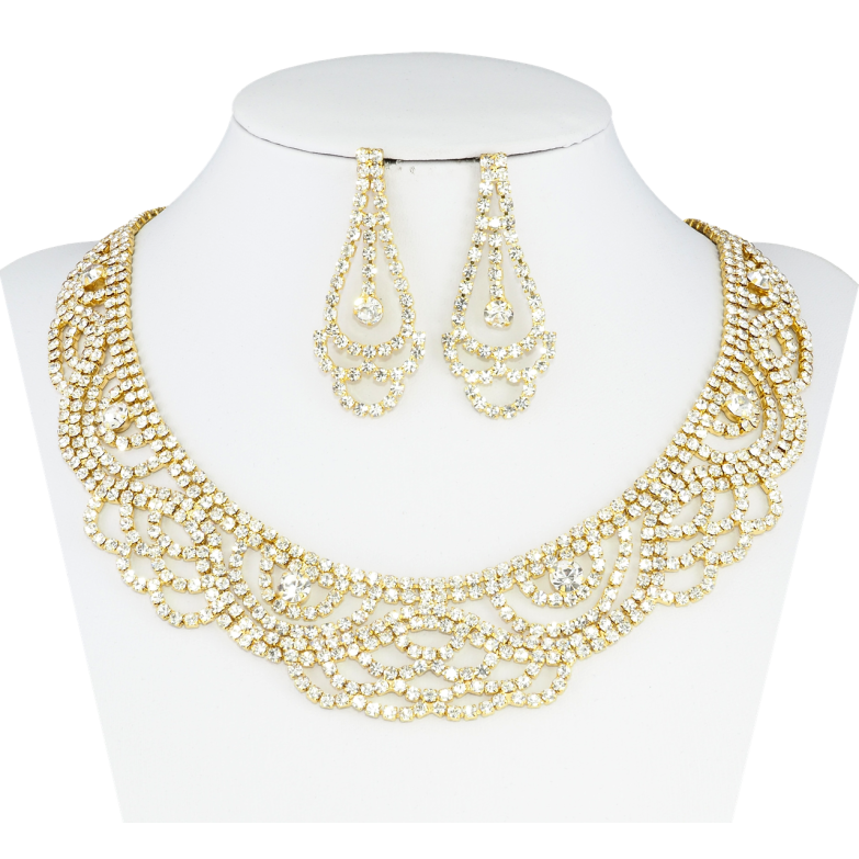 Набір Кольє Сережки Інкрустація стразами довжина кольє 35-50см х 5-25мм фото №13 Набір Кольє Сережки Інкрустація стразами довжина кольє 35-50см х 5-25мм фото №13