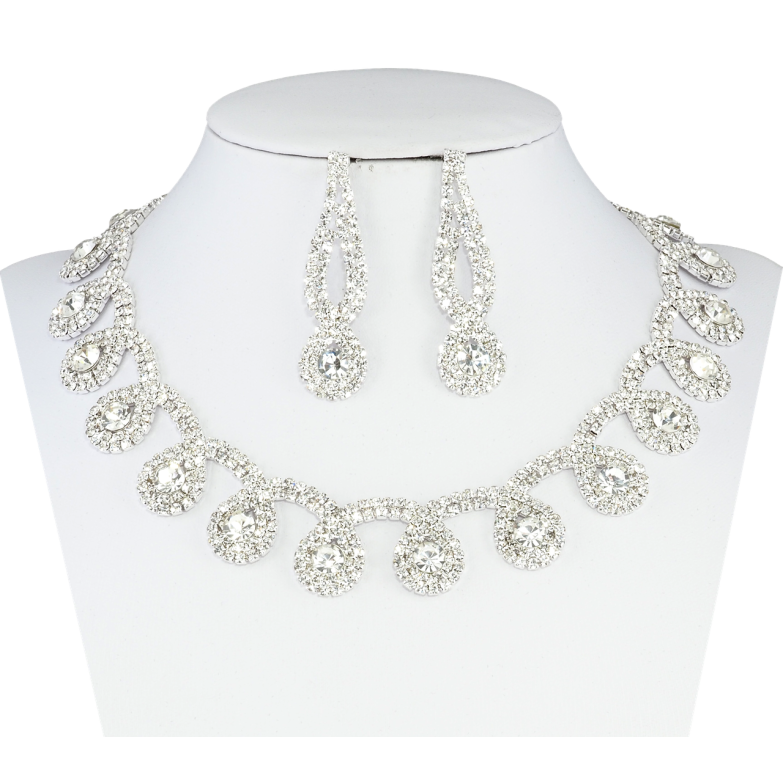 Набор Колье Серьги Инкрустация стразами длина колье 34-50см х 20мм фото №1 Набор Колье Серьги Инкрустация стразами длина колье 34-50см х 20мм фото №1