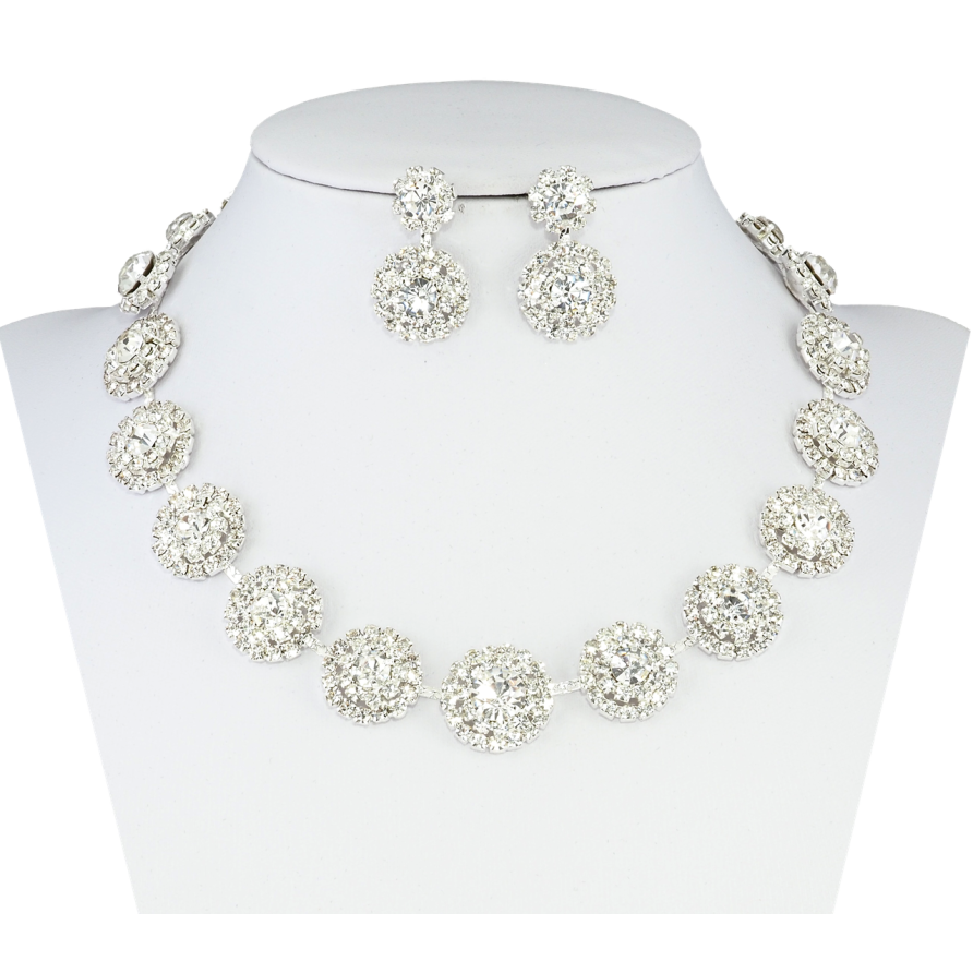 Набір Кольє Сережки Інкрустація стразами довжина кольє 36-51см х 5-16мм фото №1 Набір Кольє Сережки Інкрустація стразами довжина кольє 36-51см х 5-16мм фото №1