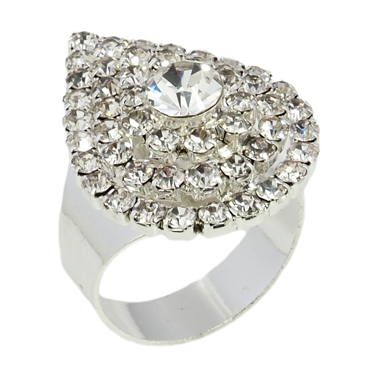 Каблучка Велика крапля зі стразами вільний розмір фото №7 Каблучка Велика крапля зі стразами вільний розмір фото №7