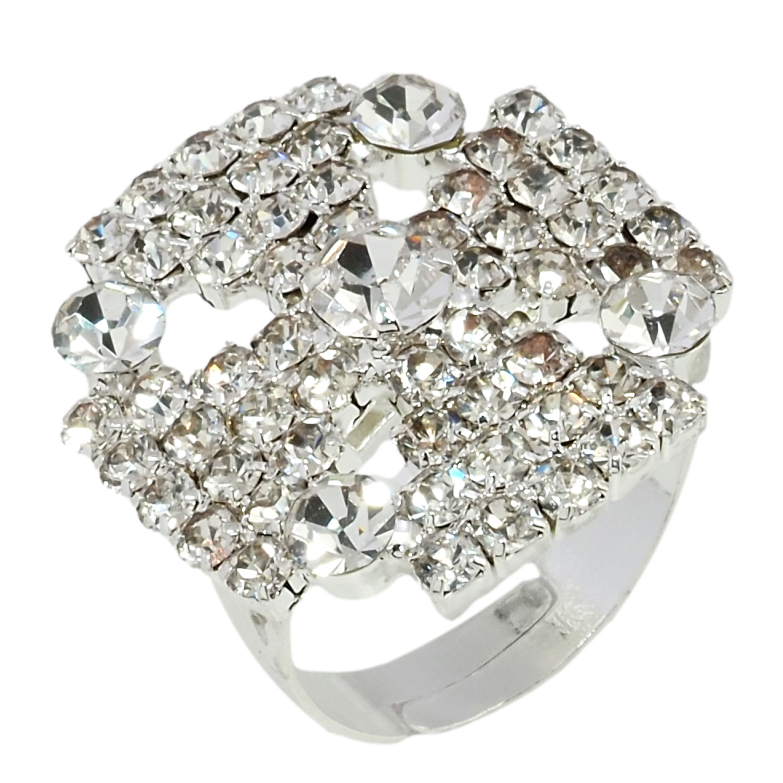 Каблучка Декоративний хрест зі стразами вільний розмір фото №15