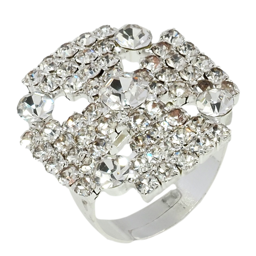 Кольцо Декоративный крест со стразами свободный размер фото №1