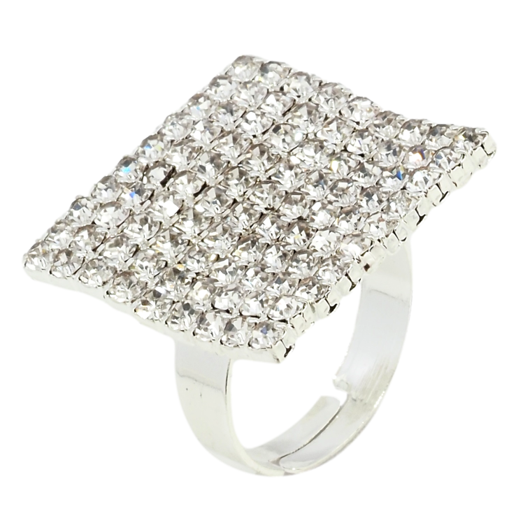 Каблучка Квадрат зі стразами вільний розмір фото №21 Каблучка Квадрат зі стразами вільний розмір фото №21