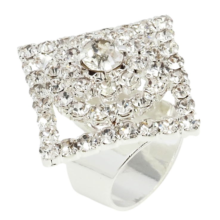 Каблучка Декоративний ромб зі стразами вільний розмір фото №12 Каблучка Декоративний ромб зі стразами вільний розмір фото №12