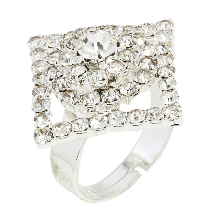 Каблучка Ромб зі стразами вільний розмір фото №8 Каблучка Ромб зі стразами вільний розмір фото №8