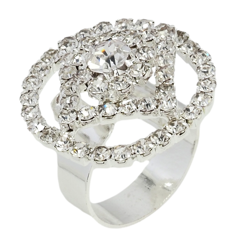 Каблучка Великий купол зі стразами вільний розмір фото №18