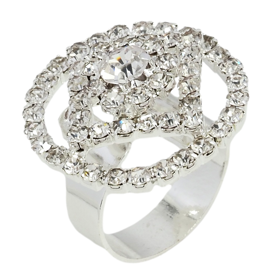 Каблучка Великий купол зі стразами вільний розмір фото №1