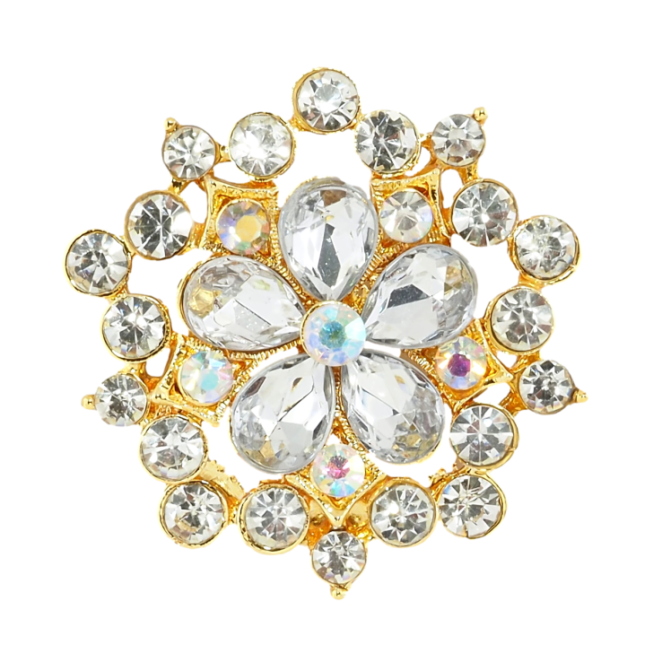 Брошка Квітка зі стразами фото №7