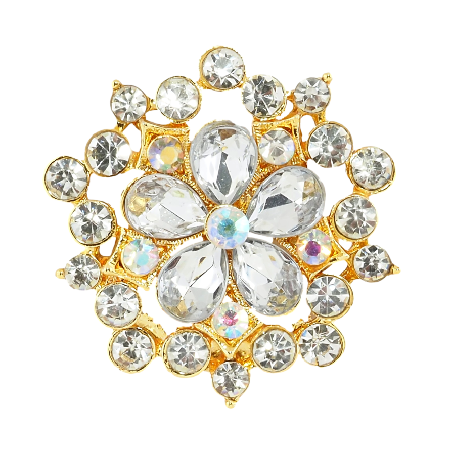 Брошка Квітка зі стразами фото №1
