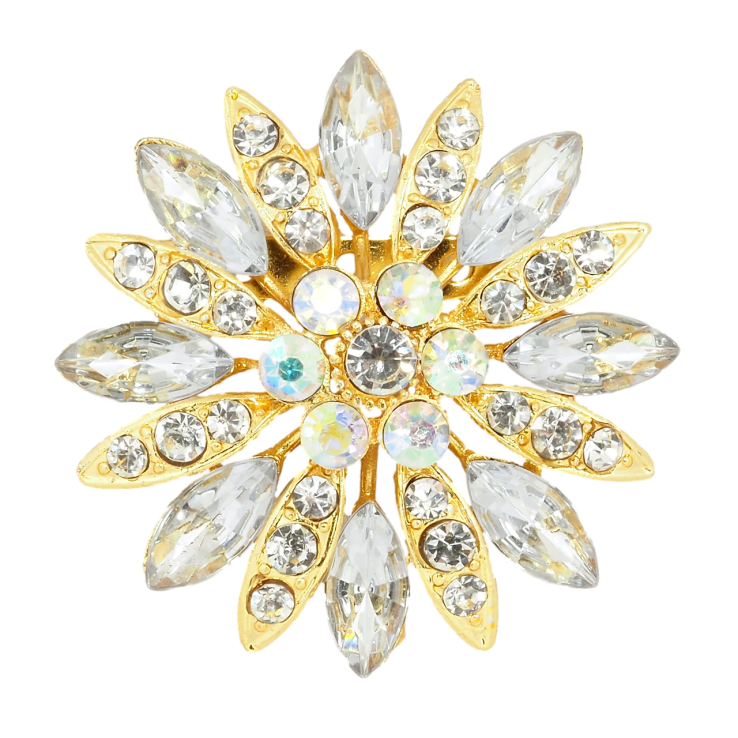 Брошь Цветок со стразами фото №9