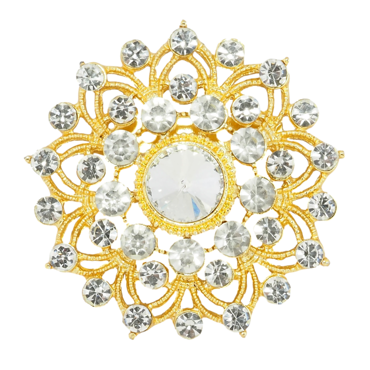 Брошь Цветок со стразами фото №8