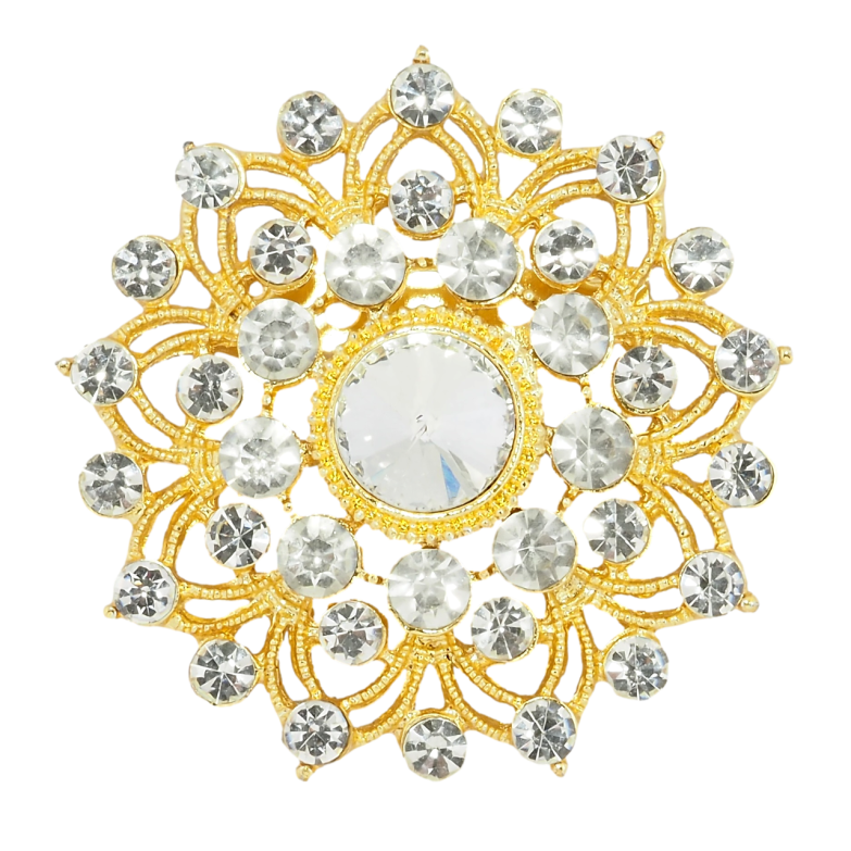 Брошь Цветок со стразами фото №1