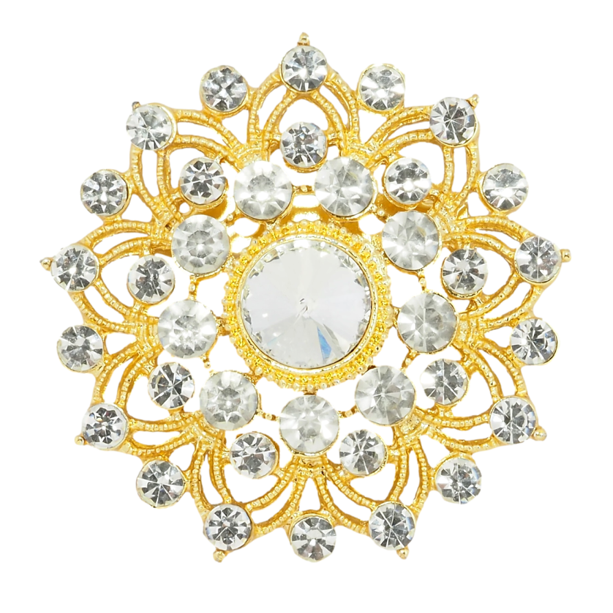 Брошь Цветок со стразами фото №1