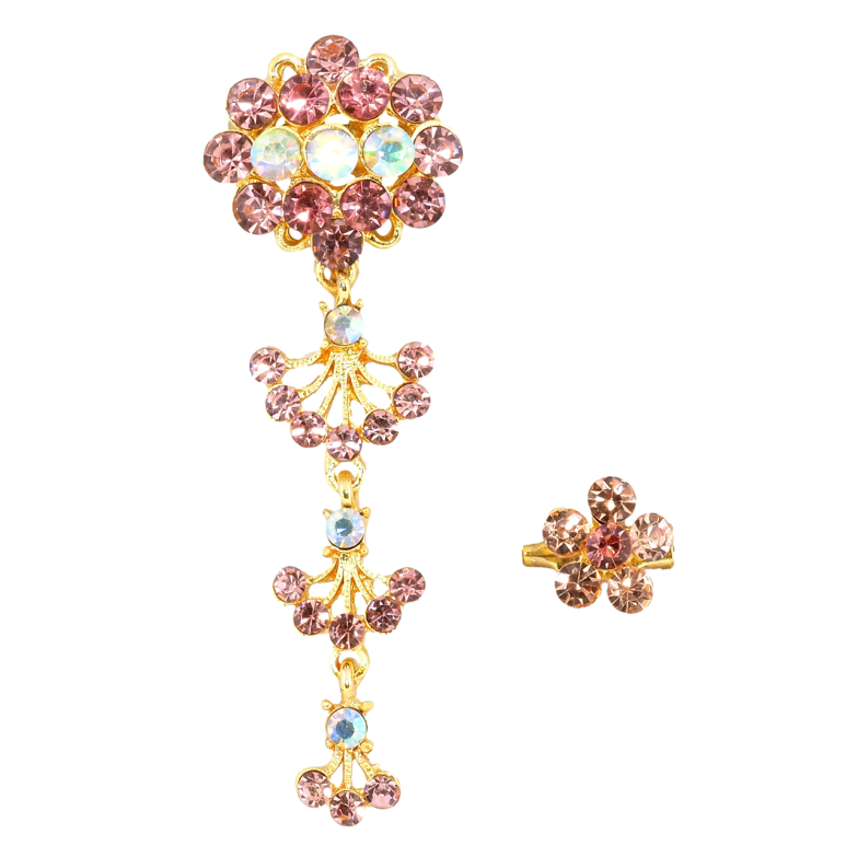 Брошка Дві брошки з рожевими стразами фото №6