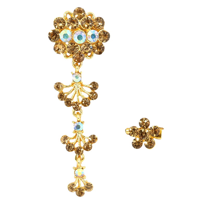 Брошь Две броши с золотистыми стразами фото №18