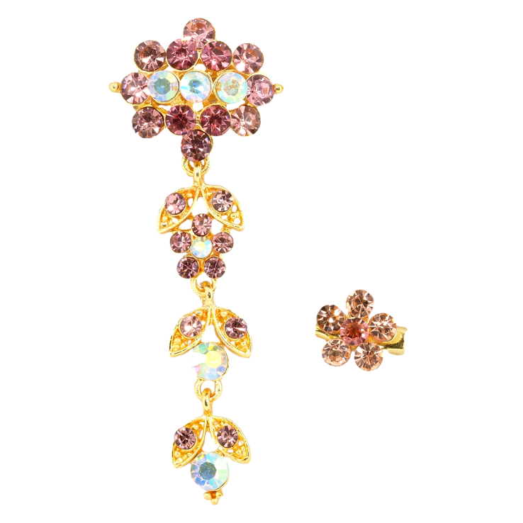 Брошь Две броши с розовыми стразами фото №20